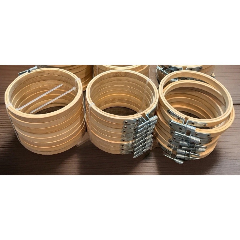 24 Pieces 4 Inch Embroidery Hoop Bulk Small Embroidery Hoop Wood Circle Hoteam
